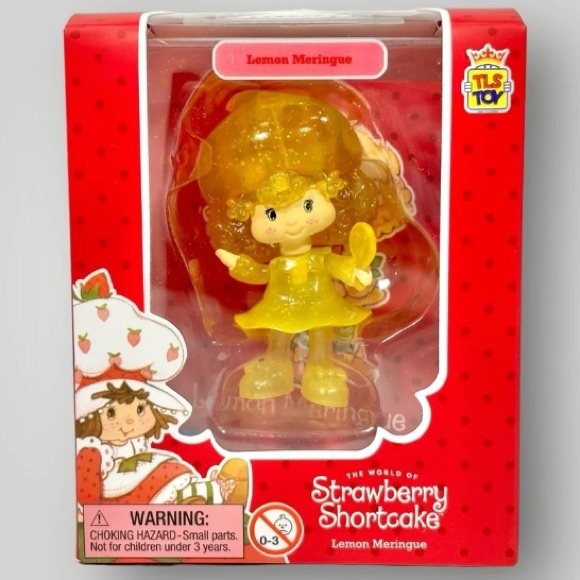 Strawberry Shortcake Other - Strawberry Shortcake Cheebee Mini Figure Lemon Meringue Glitter RARE Chase